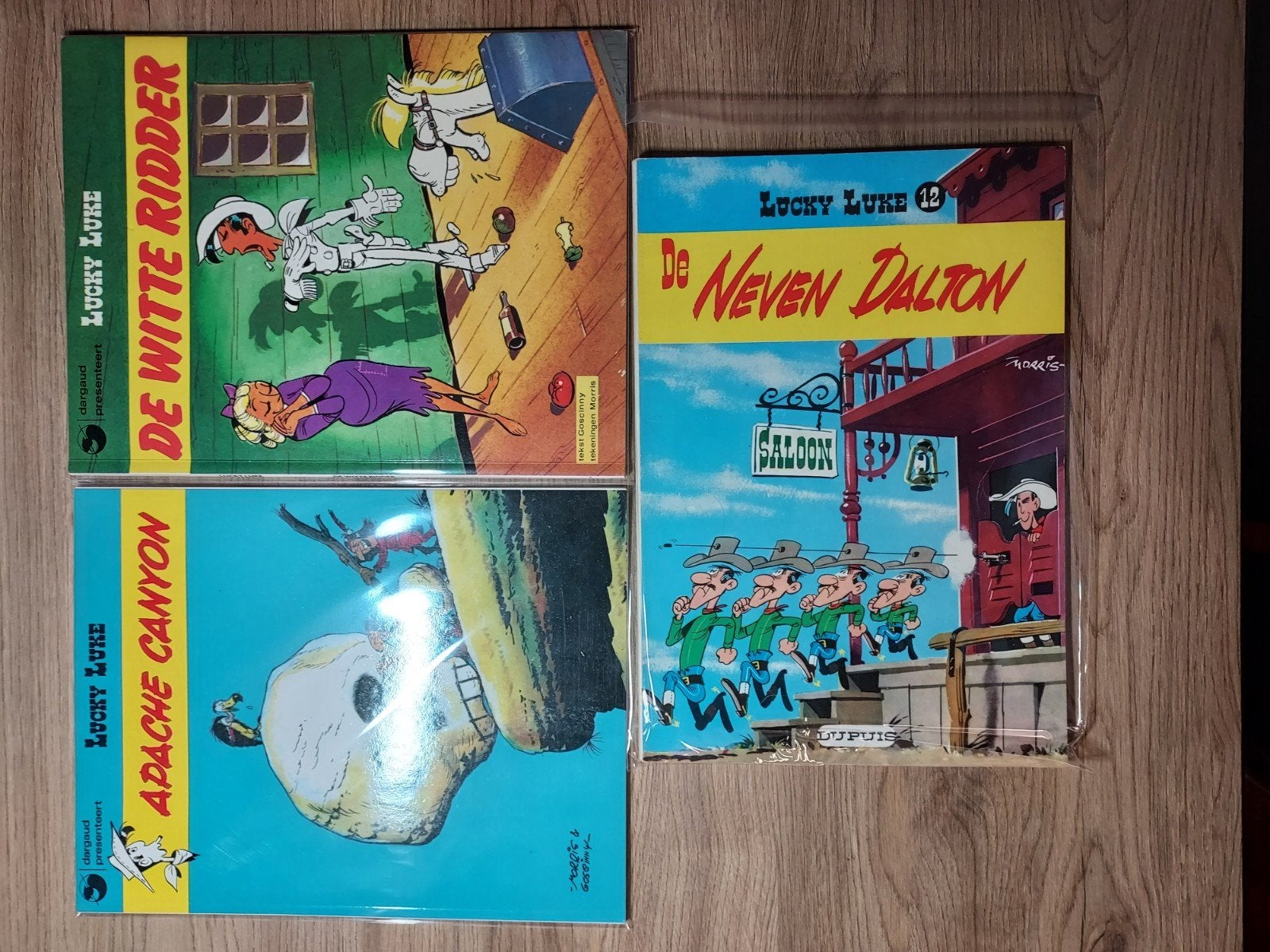 3x Lucky Luke, Meerdere stripboeken, Ophalen of Verzenden, Gelezen, Morris, Goscinny