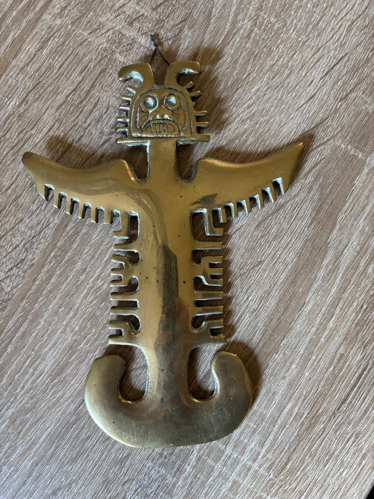 Koperen colombiaanse tolima wandhanger, Ophalen, Koper