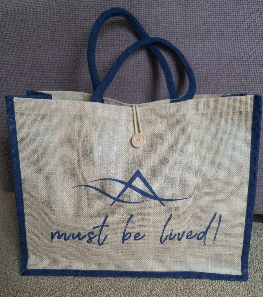 Jute vierkante draagtas/strandtas van Sopromo. Uniseks., Ophalen of Verzenden, Nieuw, Beige, Overige merken