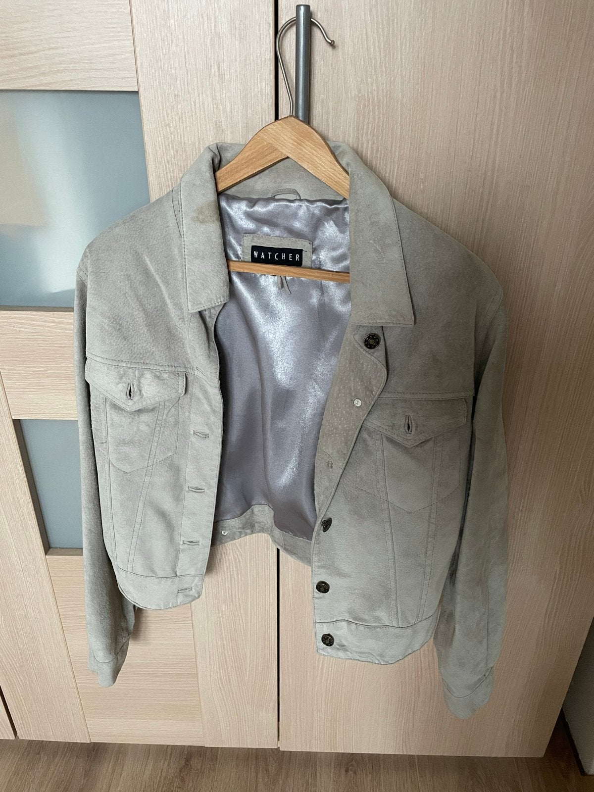 Echt leren suède jasje - Maat S, Kleding | Dames, Ophalen of Verzenden, Gedragen, Maat 36 (S), Beige