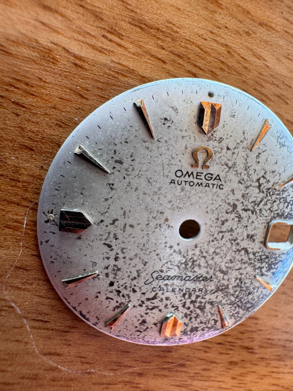 Vintage Omega Seamaster Calendar wijzerplaat 27,5 mm, Verzenden, Staal, Omega, 1960 of later