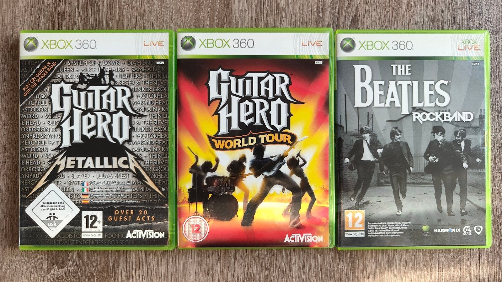 Guitar Hero Metallica, World Tour & The Beatles Rock Band, Muziek, Gebruikt, 1 speler, Eén computer