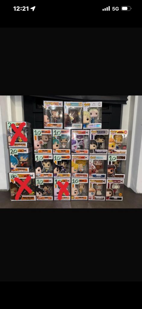 18 Funko pops bundel dragon ball z super annebelle frozen, Ophalen of Verzenden