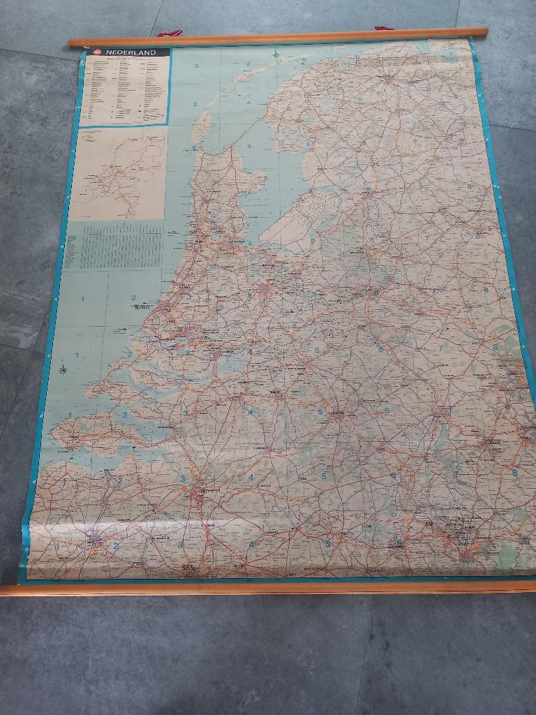 Oude schoolkaart Nederland, Ophalen of Verzenden, Aardrijkskunde