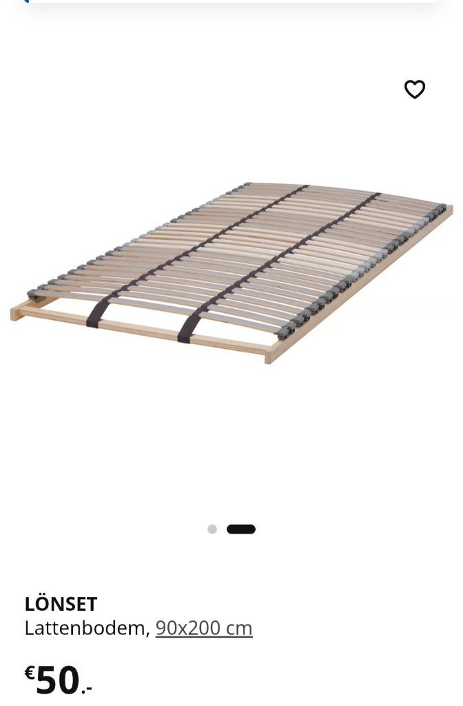IKEA LÖNSET Lattenbodem 90x200 cm, Ophalen, 90 cm, Eenpersoons, Zo goed als nieuw
