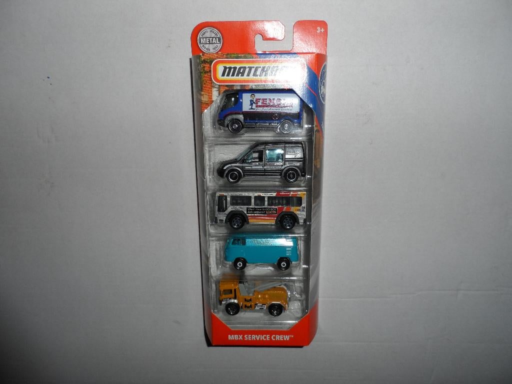 Matchbox 5 Pack - MBX Service Crew (2019) 1:64 D4, Ophalen of Verzenden, Nieuw, Auto
