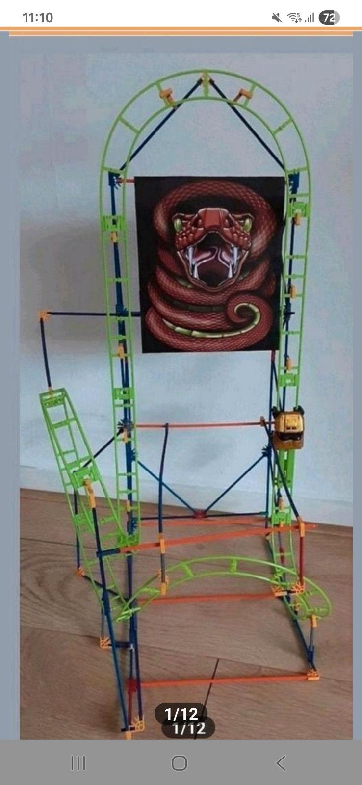 NIEUWE GROTE ORGINELE K.NEX COBRA'S COIL ROLLER COASTER MET, Ophalen of Verzenden, Nieuw