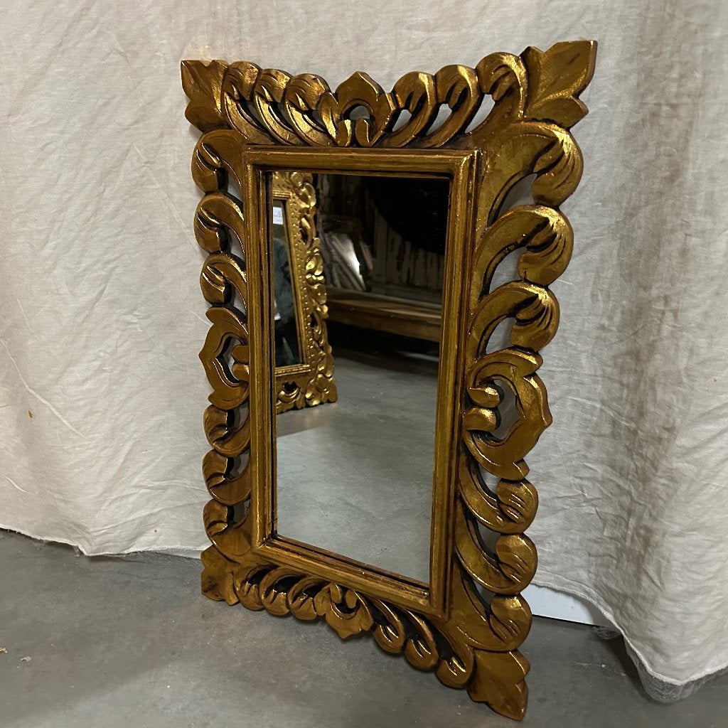 barok spiegel goud met lijst 60 x 40 cm - Gratis Bezorgd, TTM Wonen, Meubels – (Perzische) Tapijten en Woonaccessoires, Minder dan 50 cm