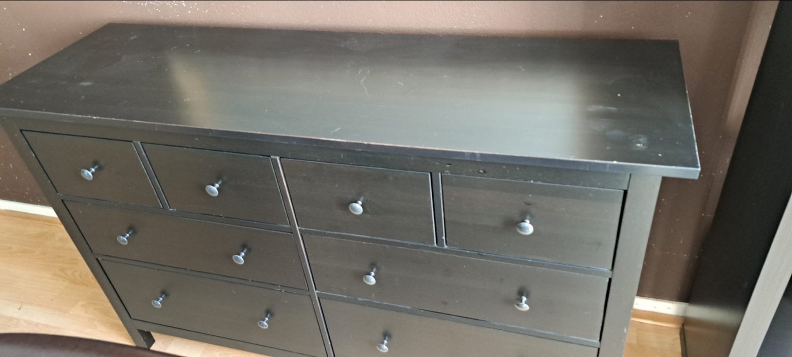 Zwarte ladekast en Kallax kast van IKEA, Gebruikt, 5 laden of meer, 100 tot 150 cm, Ophalen of Verzenden