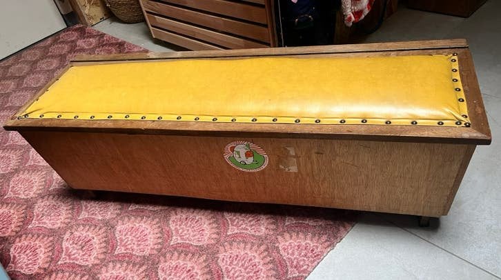 Vintage klepbankje, Huis en Inrichting, Ophalen, Zo goed als nieuw, Minder dan 50 cm