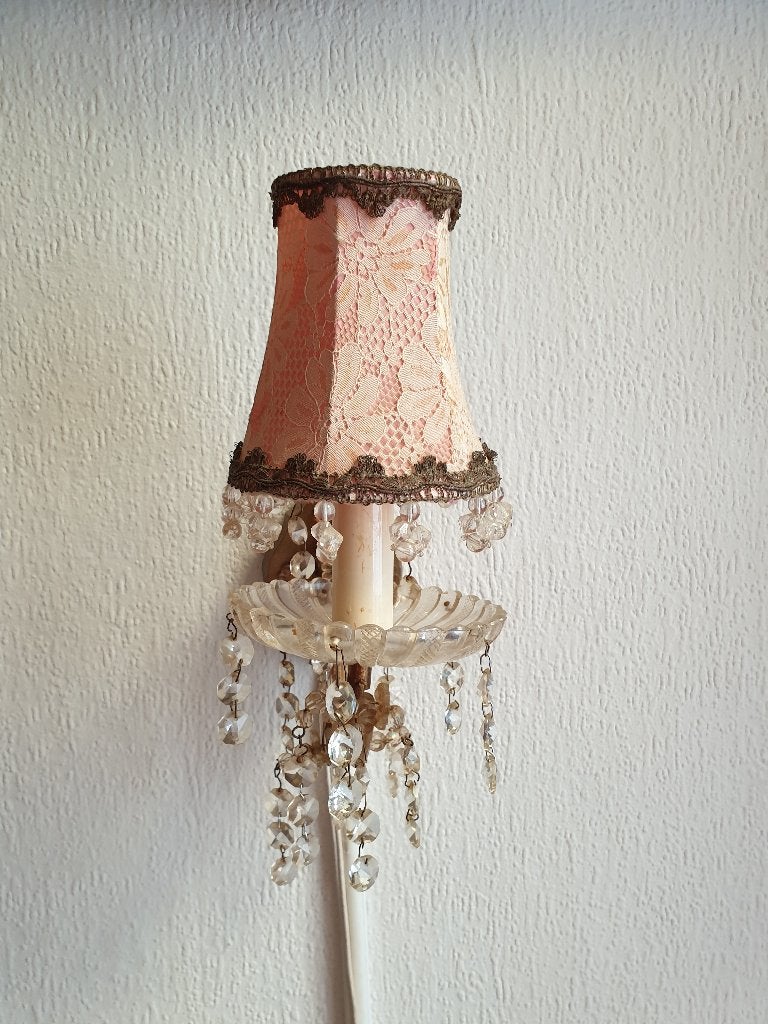 Wandlamp ('wandkandelaar'), met kristallen kralen (2 van 2), Ophalen