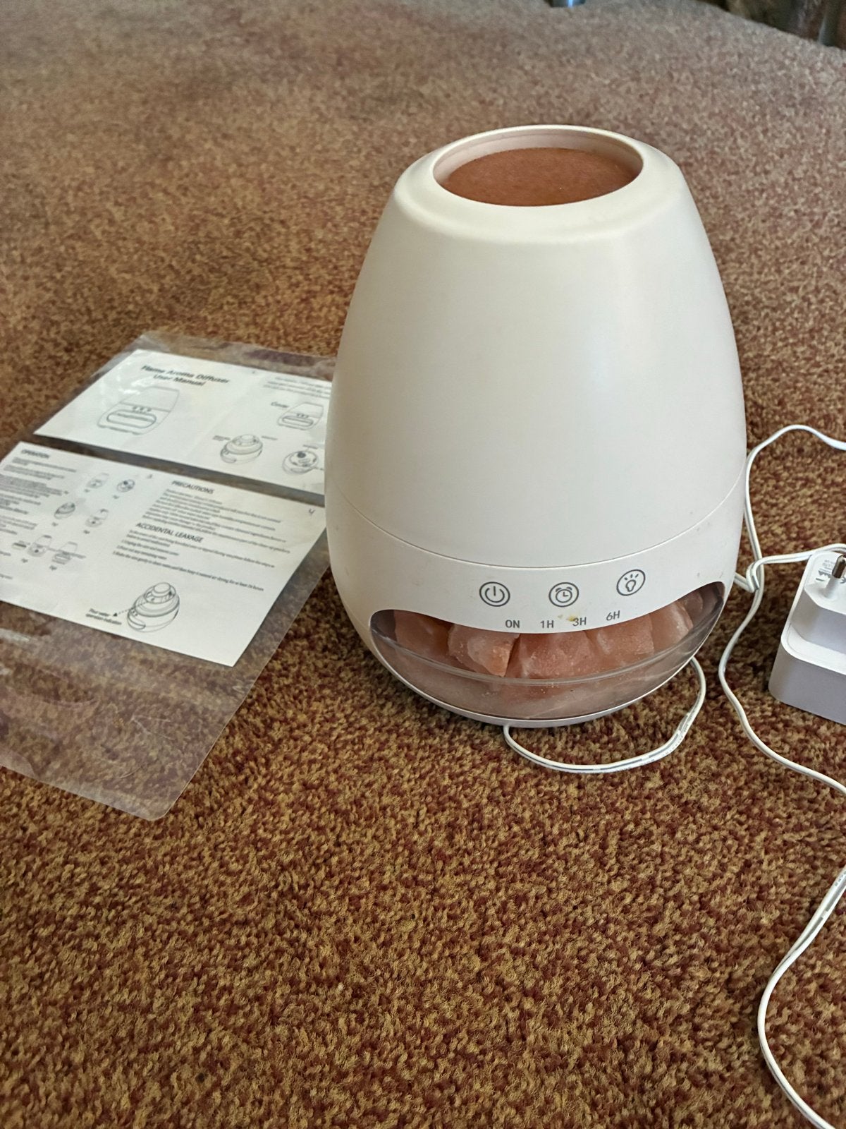 Aroma Diffuser met Himalaya Zoutlamp en Timer, Kunststof, Ophalen of Verzenden, Zo goed als nieuw, Modern