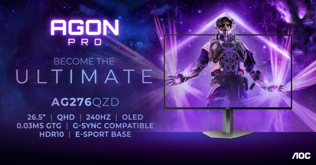 AOC AGON Pro AG276QZD - OLED Gaming Monitor 240Hz, 1440p, Computers en Software, Monitoren, K&N Elektronica, AOC Agon Pro, Refurbished