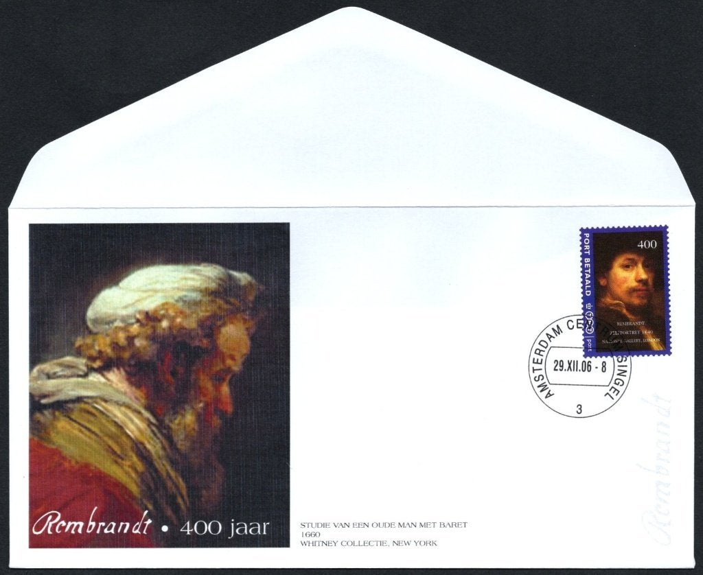 Rembrandt - Oude man met baret - Whitney Collectie New York, Postzegels en Munten, Verzenden, Envelop