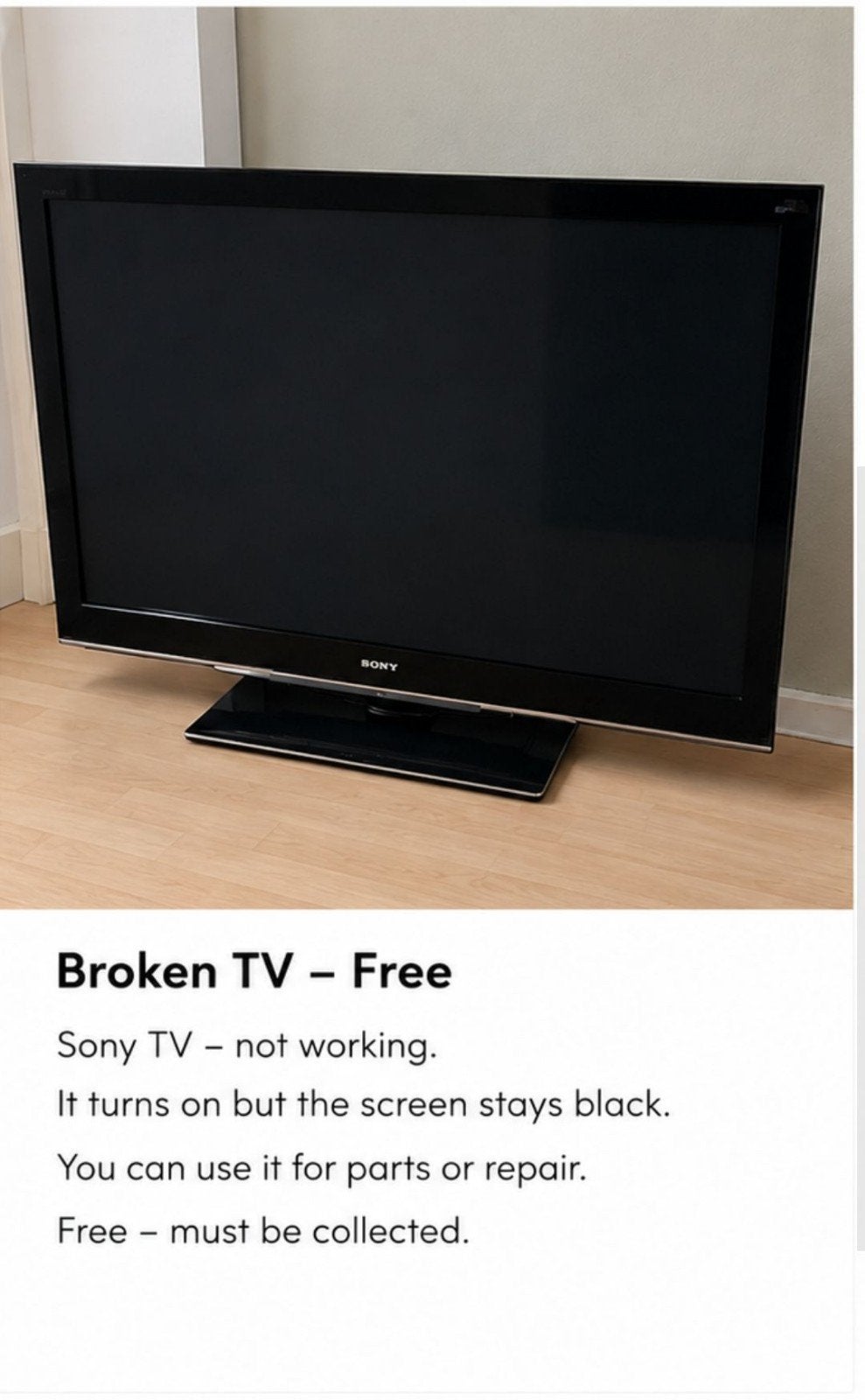 Defecte SonyTV - Gratis, Audio, Tv en Foto, Televisies, Ophalen, Niet werkend, Sony