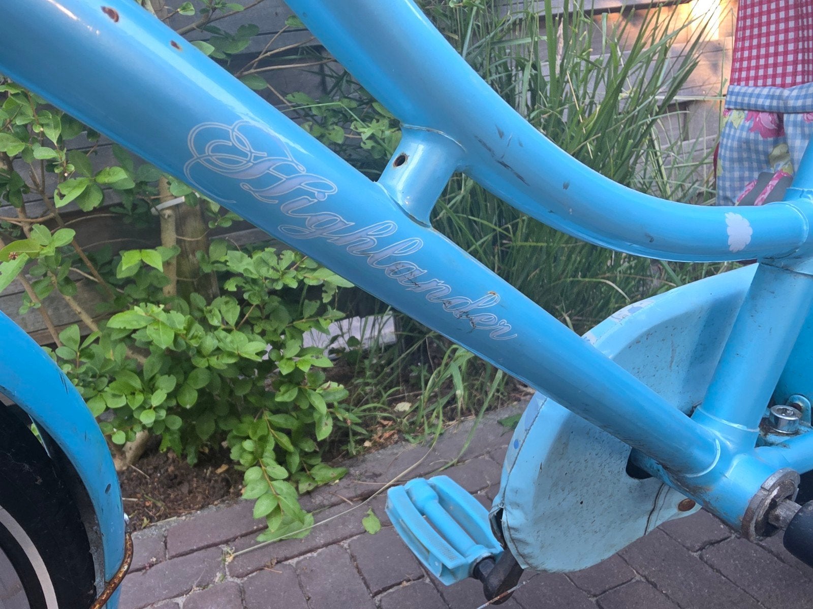 Highlander kinderfiets - Lichtblauw met bloemenprint, Ophalen