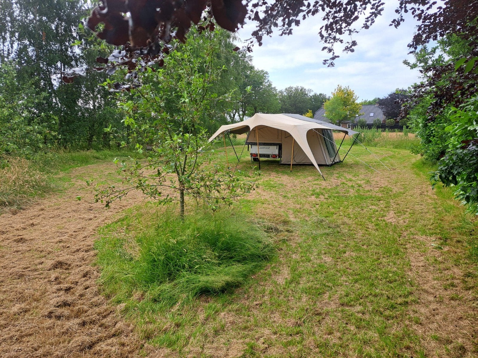 Campooz Fat Freddy, inclusief Trekking luifel en voortent, Caravans en Kamperen, Vouwwagens, Ophalen