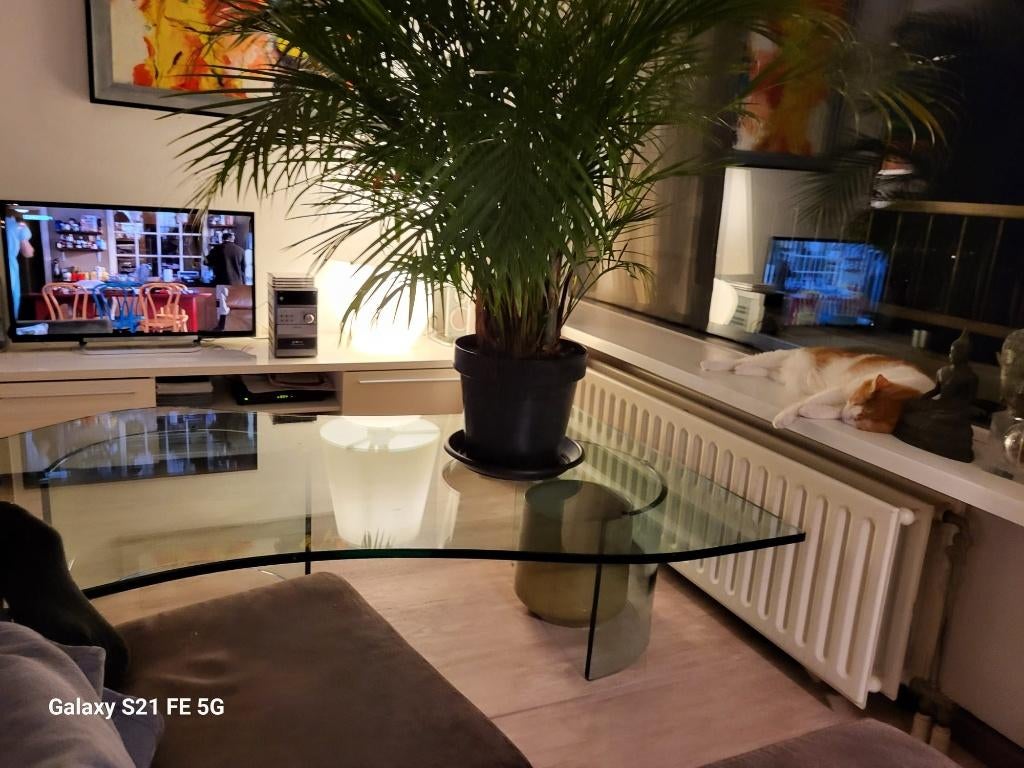 salontafel, Huis en Inrichting, Tafels | Salontafels, Ophalen, 50 tot 100 cm, Design glazen salontafel, 150 tot 200 cm