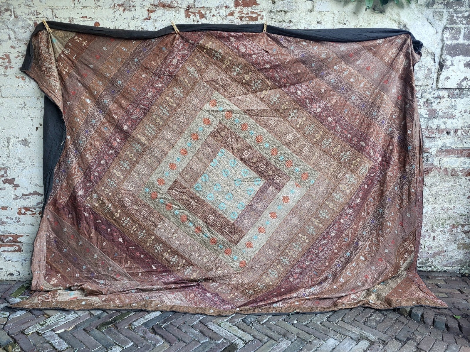groot brocante patchwork kleed India / allegonda, Ophalen of Verzenden