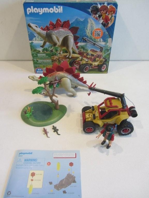 Playmobil Explorersbuggy met Stegosaurus – 9432 met doos, Ophalen of Verzenden, Gebruikt, Los playmobil
