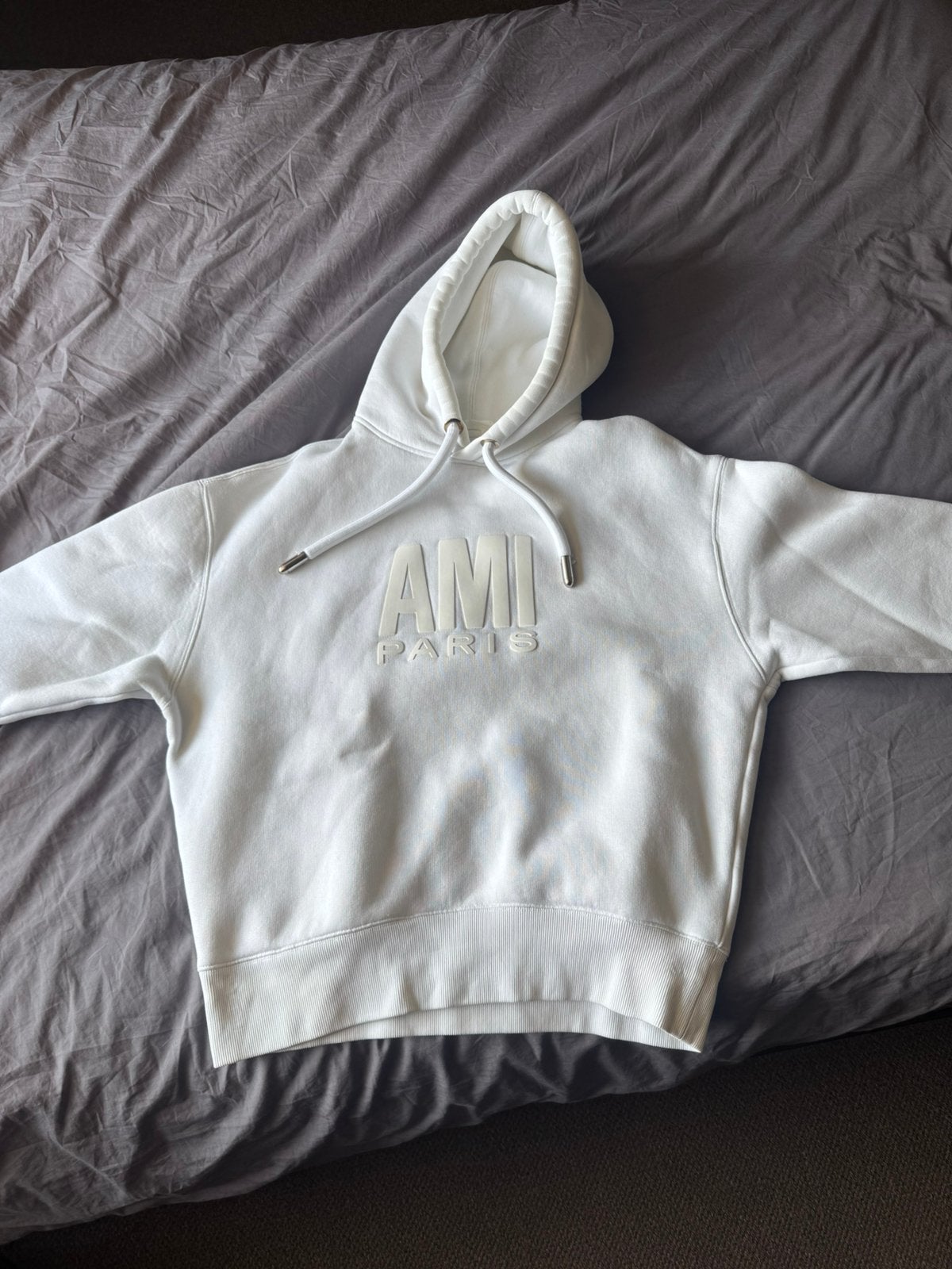 AMI hoodie wit L (valt M, Ophalen of Verzenden, Zo goed als nieuw, Wit