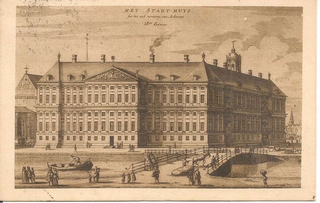 Oude ansichtkaart: Het Stad-Huys Amsterdam (18e eeuw)   1911, Verzamelen, Ophalen of Verzenden, Voor 1920, Gelopen, Noord-Holland
