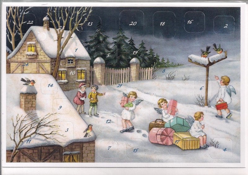 Adventskalender Kaart: de cadeaus worden bezorgd - 12363, Ophalen of Verzenden, Nieuw