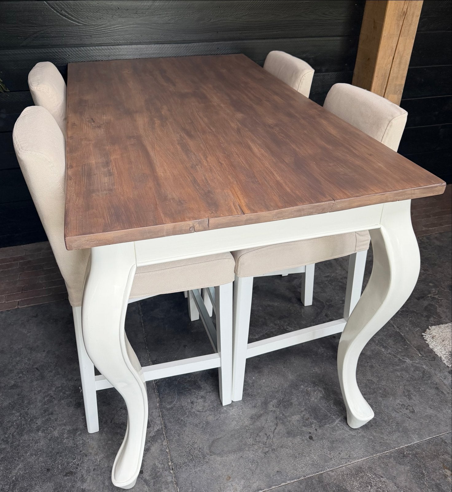 Eethoek: 4 Ikea barstoelen Bergmund zgan, eettafel massief, Ophalen, Overige kleuren, Vier, Stof
