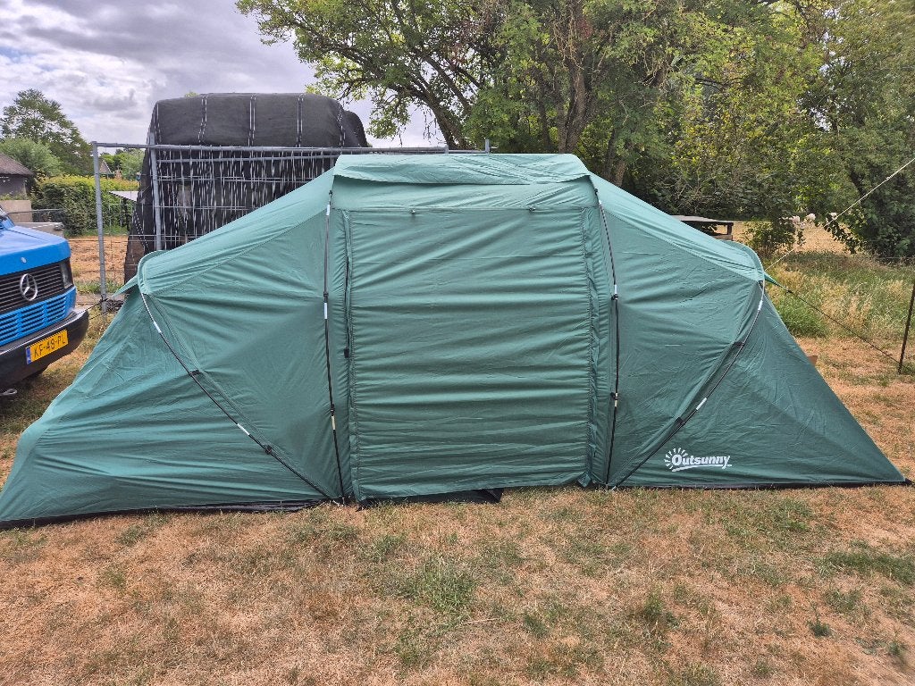 Outsunny Kampeertent, Groen, Caravans en Kamperen, Tenten, Ophalen of Verzenden, Zo goed als nieuw, Tot en met 4
