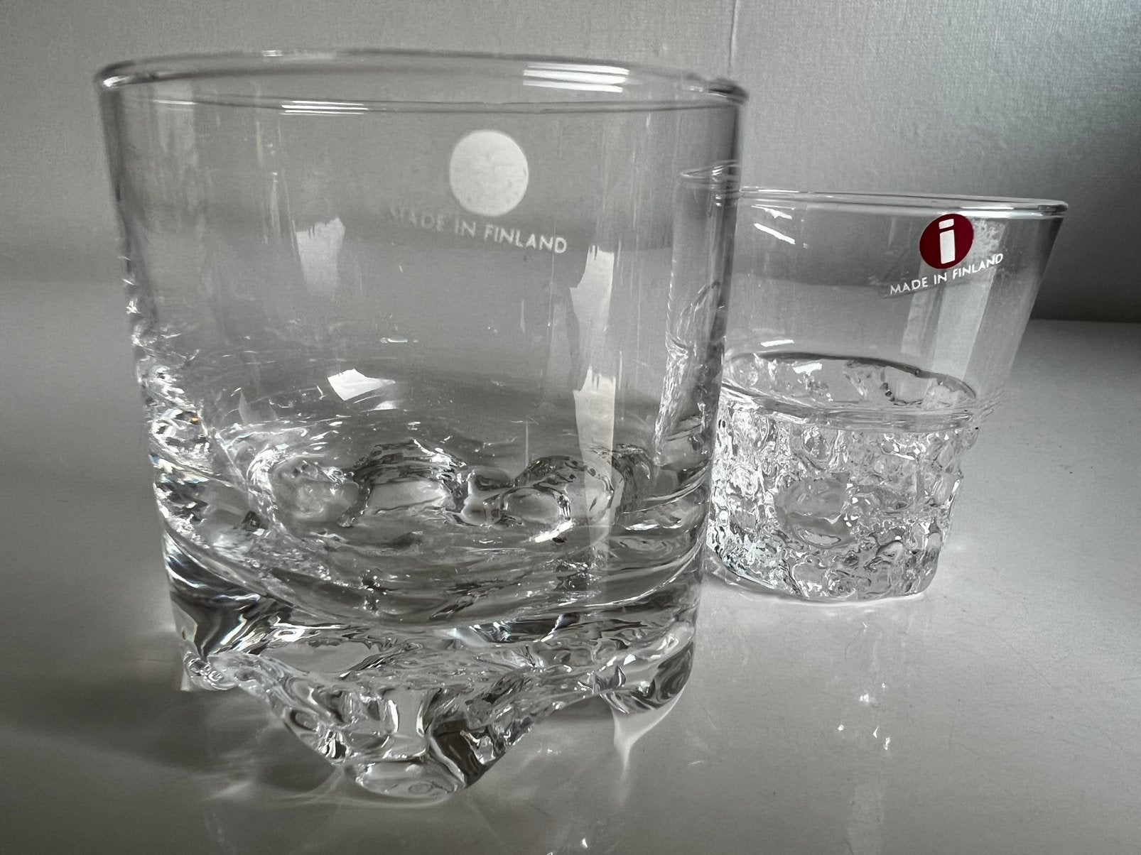 2 Iittala Gaissa Whisky- Kimara Shot Glas Timo Sarpaneva 70s, Glas of Glazen, Ophalen of Verzenden, Overige stijlen, Glas