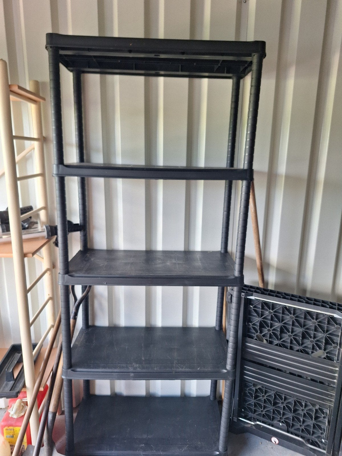 Zwarte kunststof magazijn stellingkast 78x190cm, Ophalen
