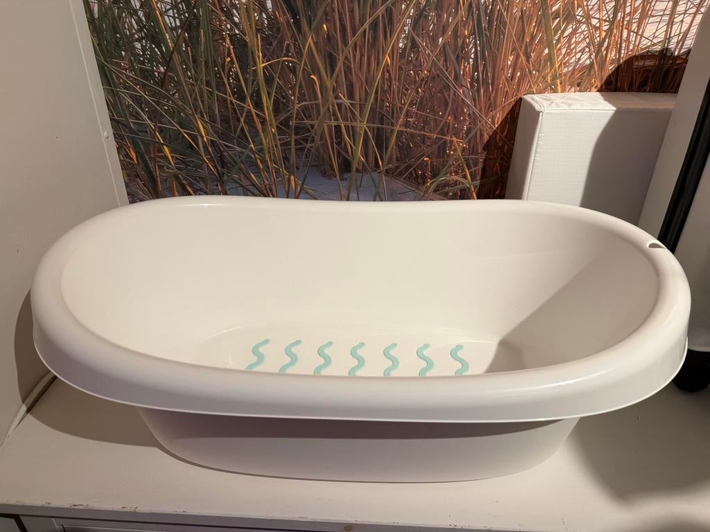 Baby badje - Wit met antislip, Gebruikt, Badje, Standaard, Ophalen