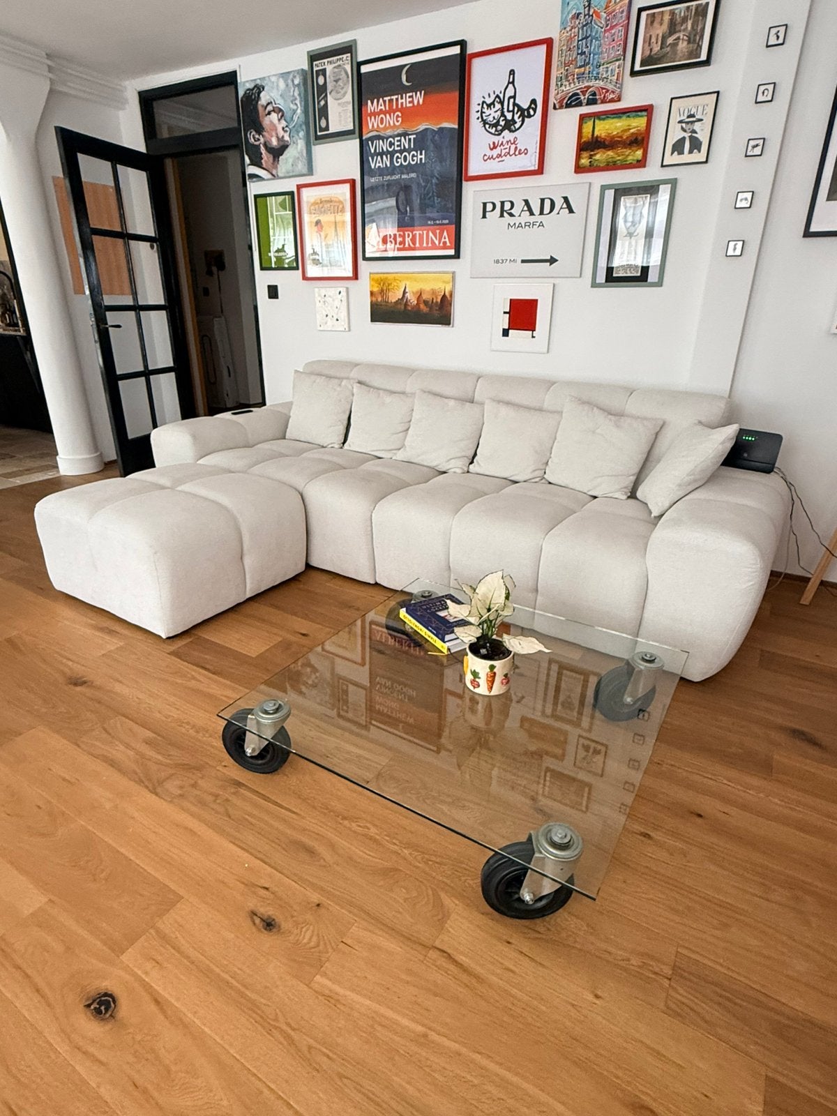 Glass coffee table, Ophalen, Gebruikt, 50 tot 100 cm, 50 tot 100 cm