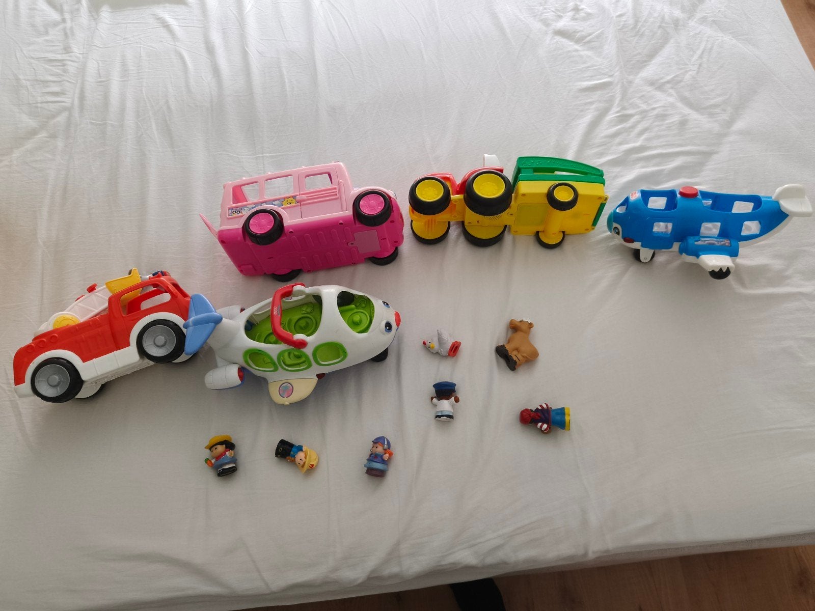 Grote set Fisher-Price Little People voertuigen en figuren, Ophalen of Verzenden, Gebruikt