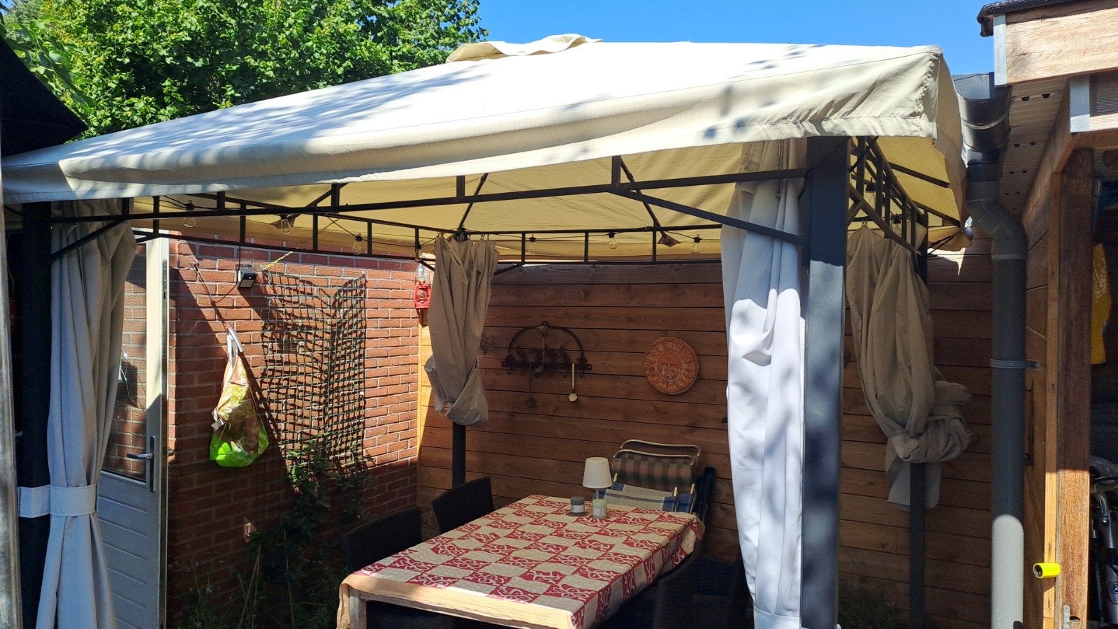 Paviljoen / partytent / overkapping / parasol  zie foto's, Tuin en Terras, Ophalen, Minder dan 4 meter, Zo goed als nieuw, Paviljoen