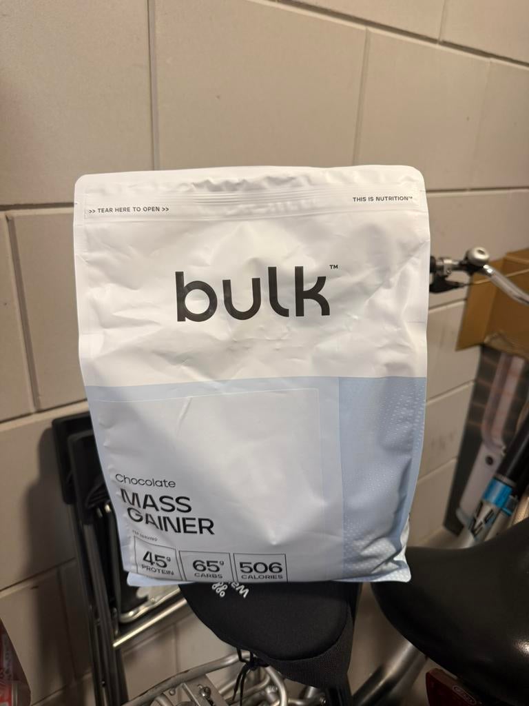 Bulk Mass Gainer Chocolade 2,5kg - Nieuw, Ophalen of Verzenden, Zo goed als nieuw