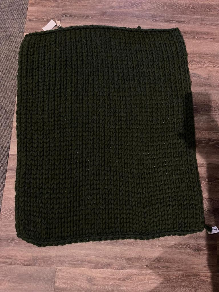 Plaid mosgroen polyester acryl Light en Living, Huis en Inrichting, Woonaccessoires | Plaids en Woondekens, Ophalen of Verzenden