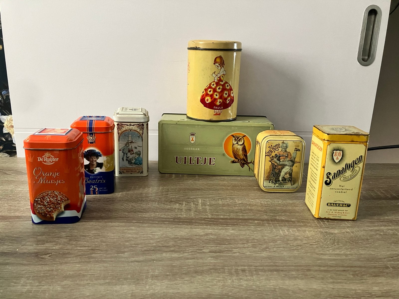Set van 7 Vintage Blikken - Diverse Merken en Ontwerpen, Verzamelen, Blikken, Ophalen of Verzenden, Gebruikt, Beschuit, Overige merken