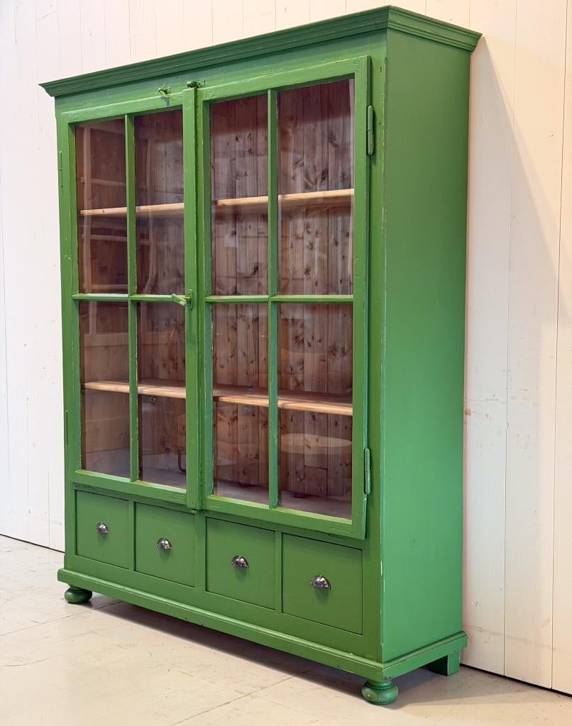 Groene kast, Vintage kast, Houten kast, Wandkast, Buffetkast, Ophalen of Verzenden