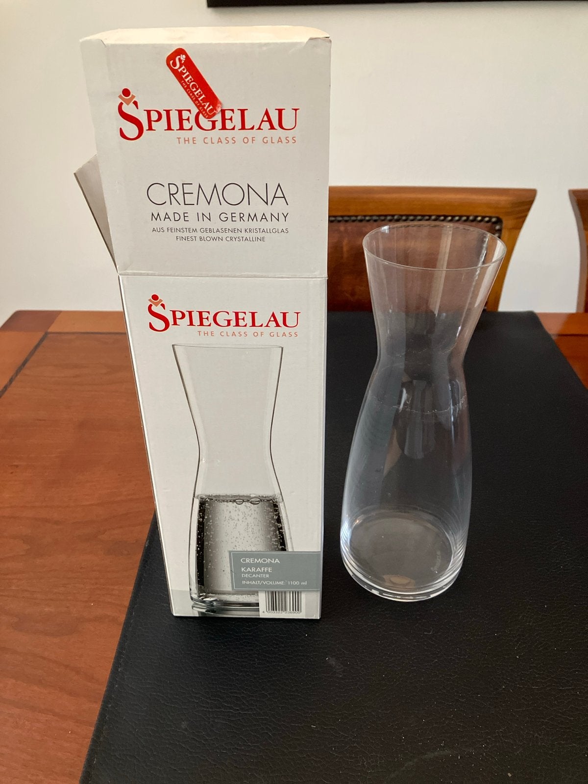 Spiegelau Cremona Decanteer Karaf 1100 ml, Ophalen of Verzenden, Nieuw, Transparant, Glas
