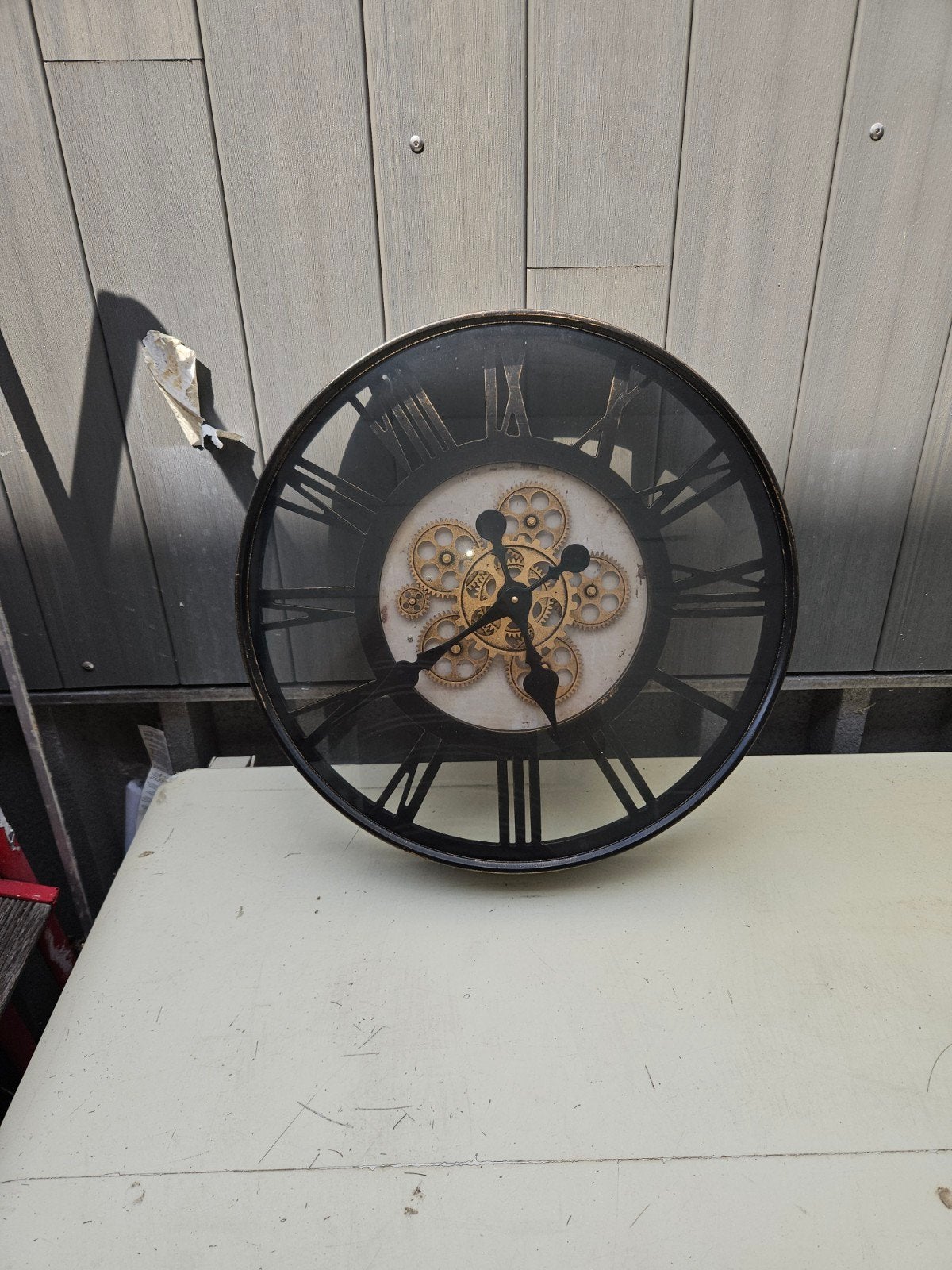 Steampunk Wandklok met Zichtbaar Uurwerk, Ophalen, Analoog, Zwart, Overige merken