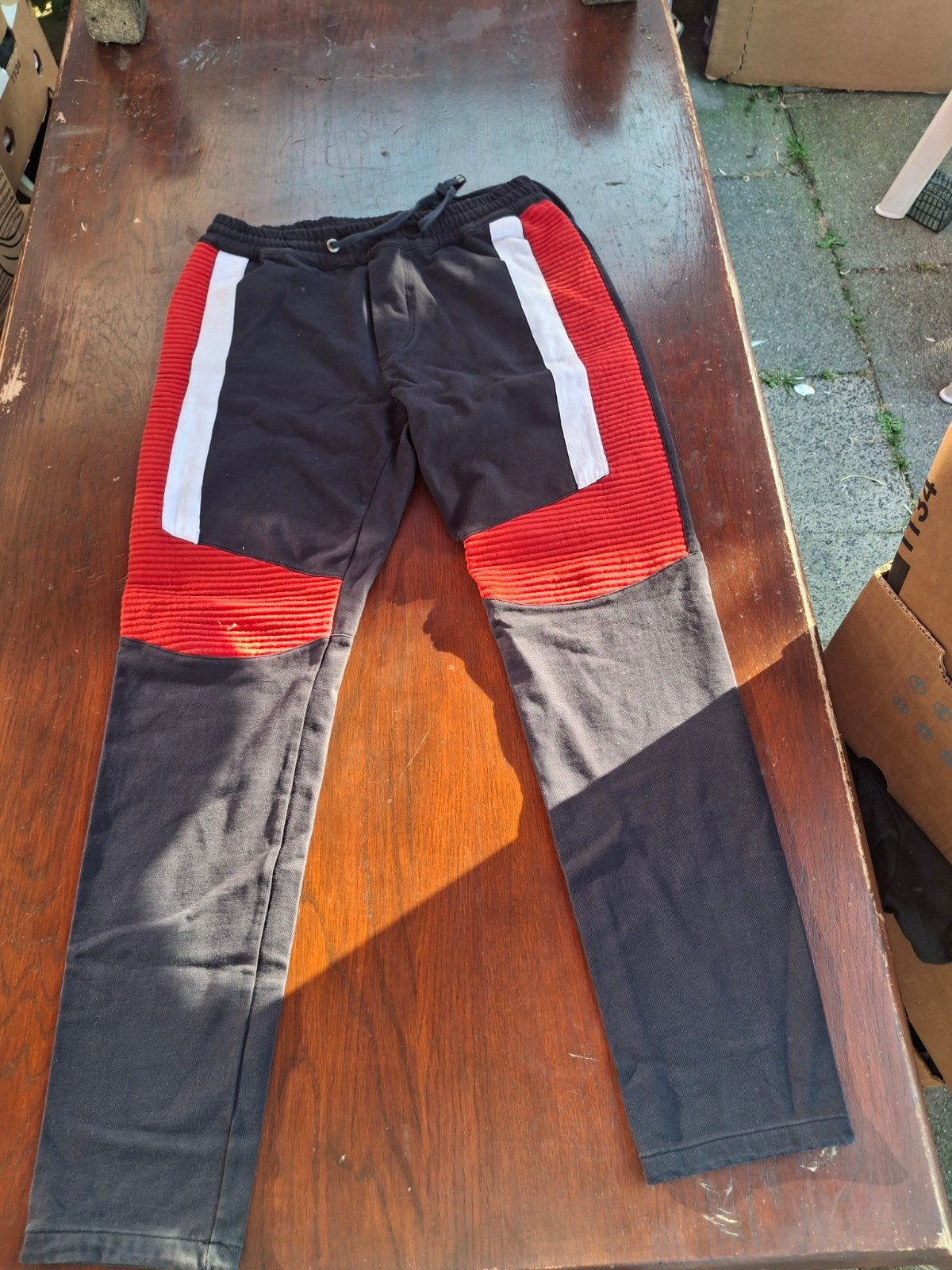 My Brand Joggingsbroek Zwart met Rode Panelen Maat L, Kleding | Heren, Ophalen of Verzenden