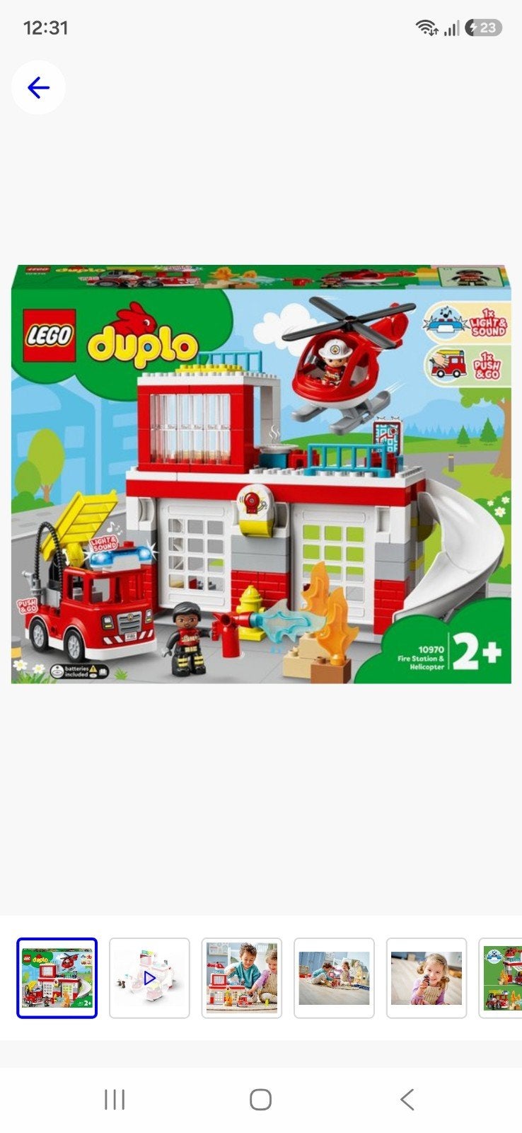 LEGO Duplo Brandweerkazerne & Helikopter 10970 Compleet, Ophalen, Compleet, City, Zo goed als nieuw