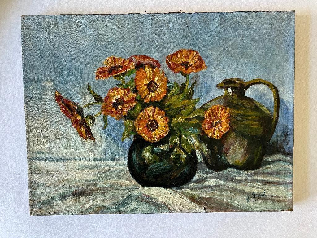 Bloemstilleven met kruik, Ophalen