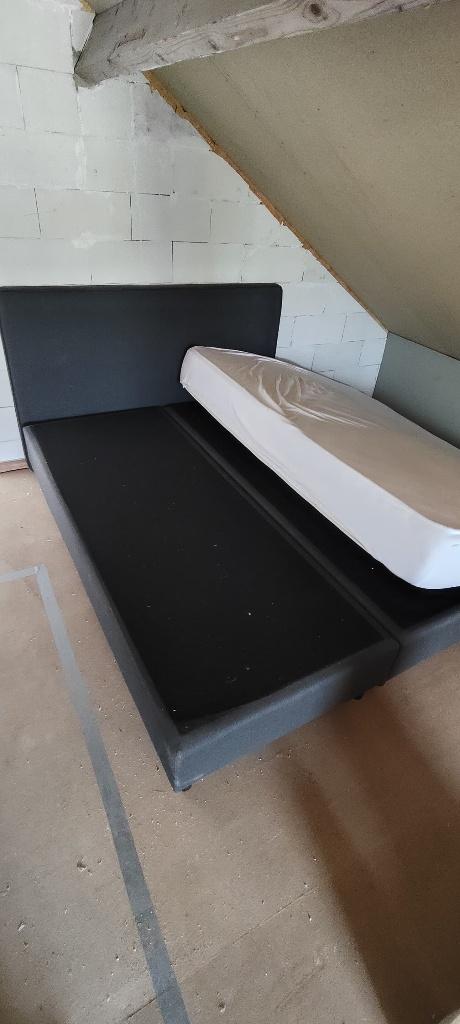 Boxspring 160x200, Huis en Inrichting, Slaapkamer | Boxsprings, Ophalen, Gebruikt, Zwart, Tweepersoons