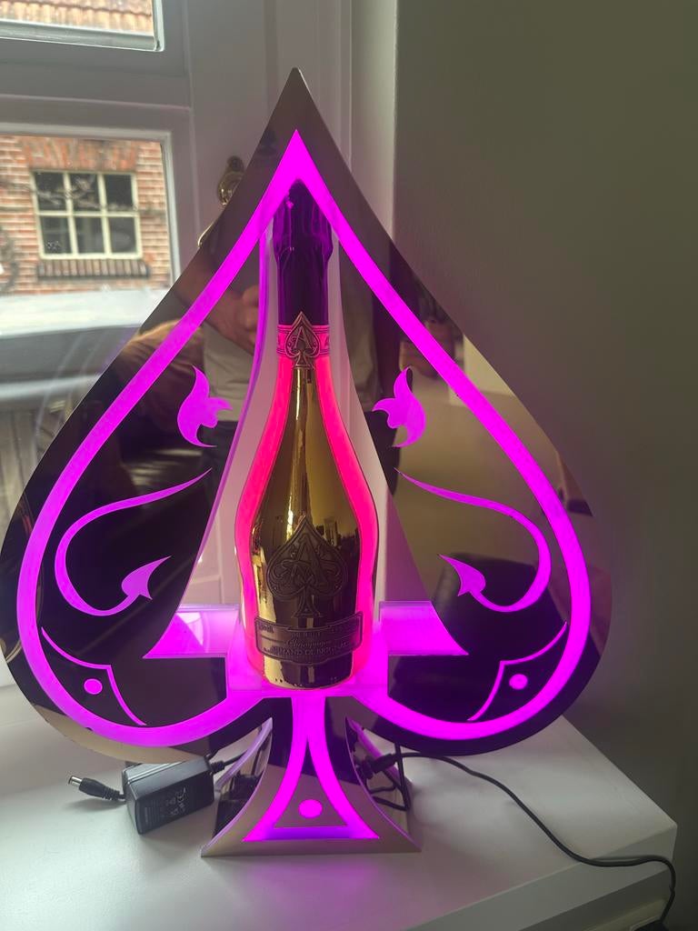 Armand de Brignac fleshouder met verlichting, Gebruikt, Ophalen of Verzenden, Goud, Metaal