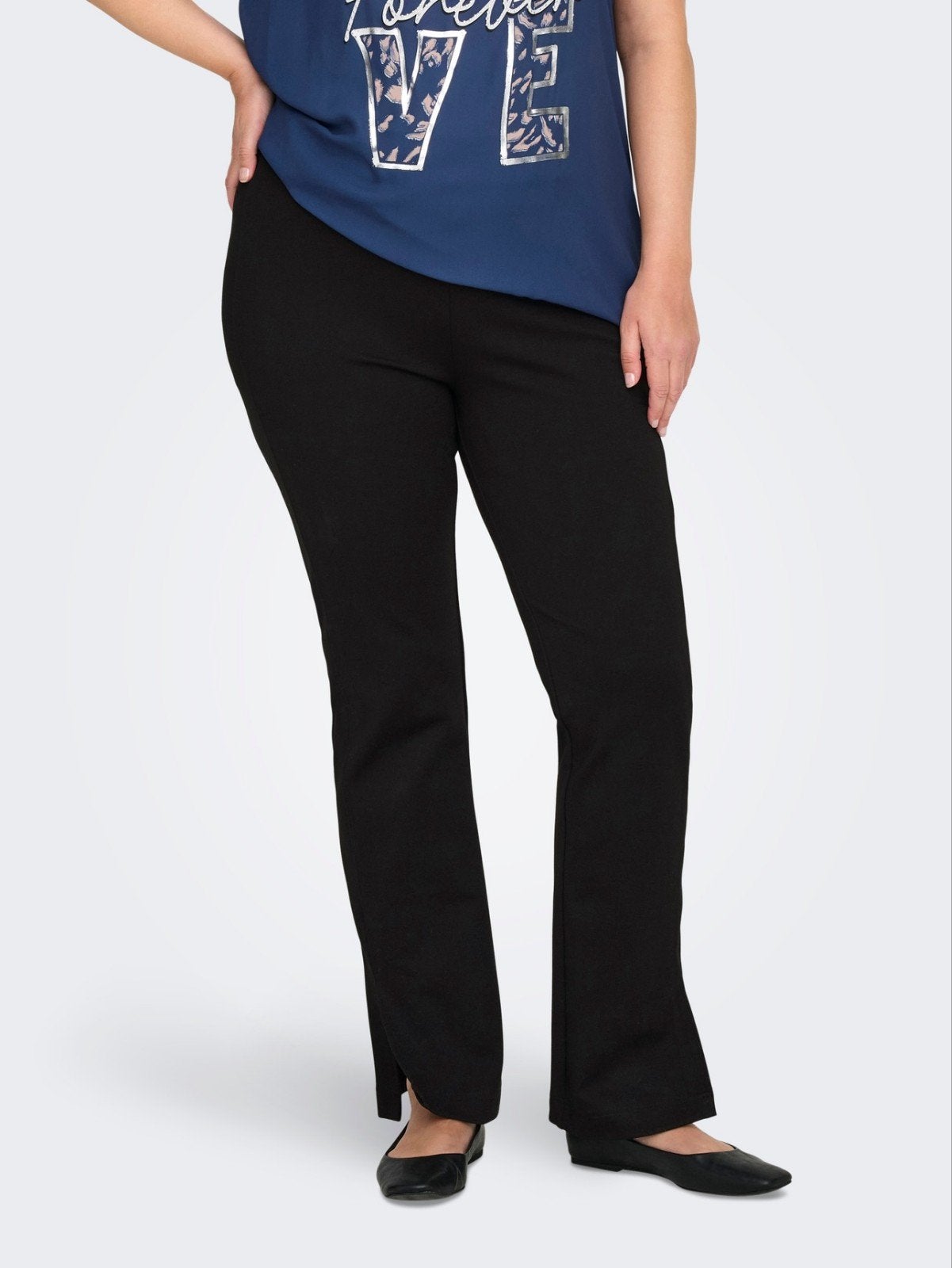 Zwarte flared broek Carmarcella van Only Carmakoma Maat 46, O, O, Maat 46/48 (XL) of groter, Nieuw