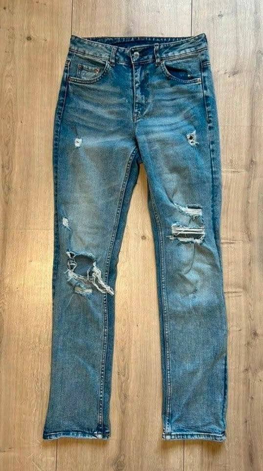 H&M Straight High Waist jeans - Maat: 28, H&M, Blauw, Nieuw, Ophalen of Verzenden