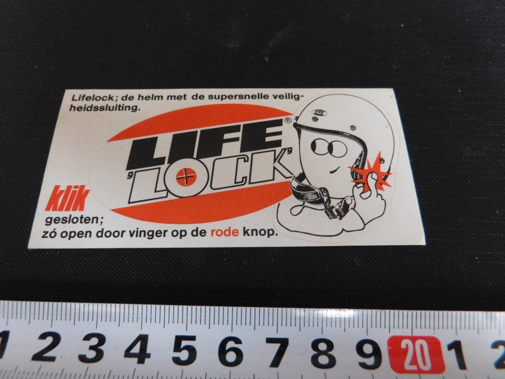 sticker LIFE LOCK de helm met de supersnelle veiligheidsslui, Ophalen of Verzenden, Zo goed als nieuw