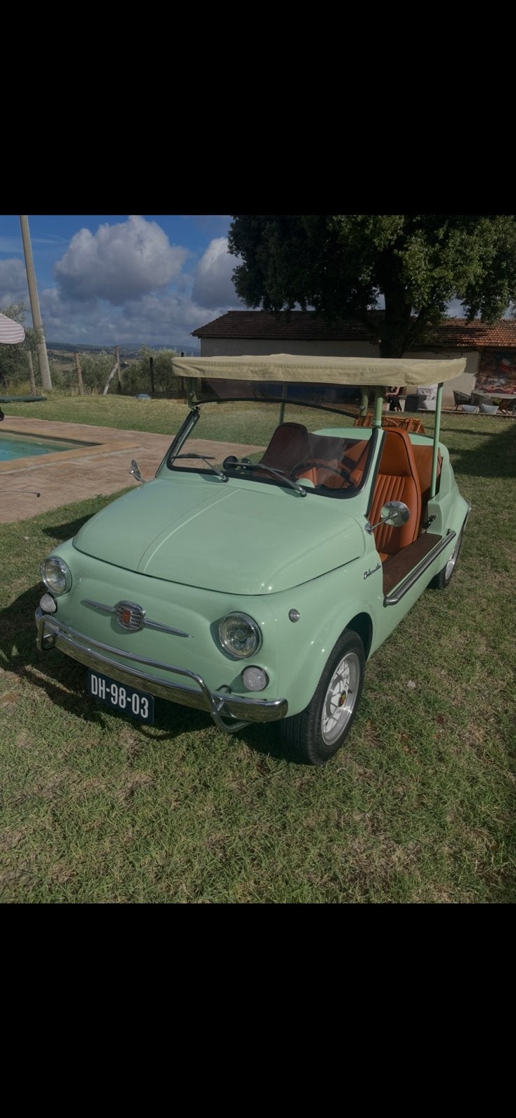 Fiat 500 met 650 cc "jolly" kleur pistache in nieuwstaat, foto 5